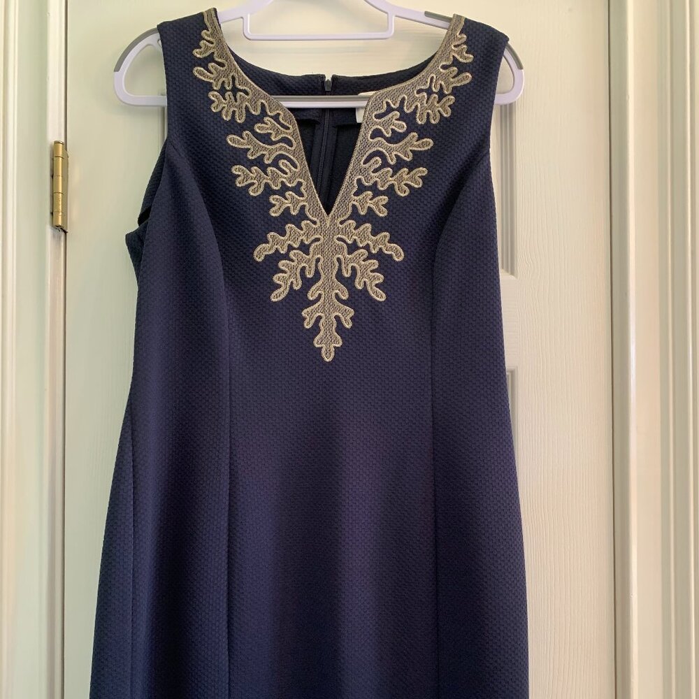 Pappagallo Navy Blue and Gold Amaya NWT dress size 10